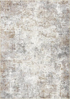 3x5 Area Rug Living Room Rugs - Washable Neutral Modern Abstract Soft Thin Rug Indoor Floor No Slip Rug Carpet for Bedroom Under Dining Table Home Office Decor - Brown Grey