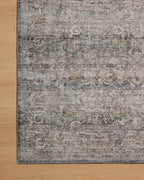 Loloi Amber Lewis Josie Collection JOS-05 Dove/Gold 6'-0" x 6'-0", .13" Pile Height, Low Profile, Machine Washable, Round Area Rug