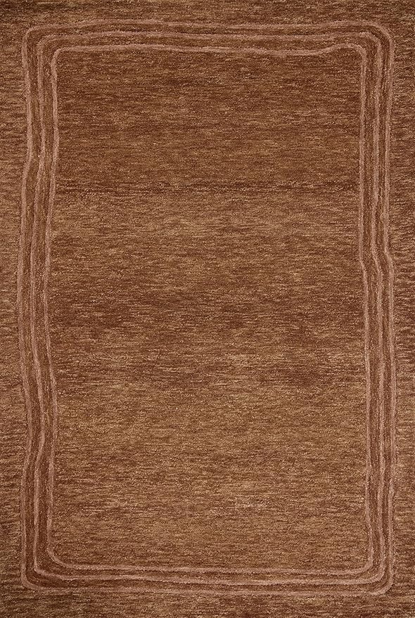 Loloi Leanne Ford Craven Collection CVN-02 Spice/Rose 3'-6" x 5'-6" Accent Rug Geometrical, Patterned, Neutral, Entryway, Mudroom, Bathroom, and Kitchen