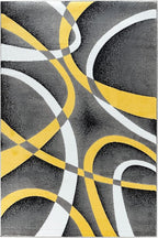 GLORY RUGS Area Rug Modern 8x10 Yellow Soft Contemporary Floor Carpet for Indoor Living Dining Room and Bedroom Area