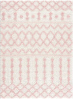 Hauteloom Darva Living Room, Bedroom Area Rug - Contemporary - Plush Pile - Pink - 18" Sample
