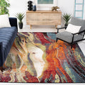 SAFAVIEH Glacier Collection 10'6" x 14' Red/Green GLA126Q Modern Abstract Non-Shedding Living Room Bedroom Dining Home Office Area Rug
