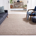 SAFAVIEH Natura Collection Area Rug - 6' Square, Brown, Handmade Wool Blend, Textured Design, Ideal for Living Room, Bedroom, Dining Space (NAT620T)