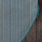 Unique Loom Solid Shag Collection Area Rug (5' 3" x 8' Oval, Deep Aqua Blue)