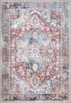 Washable Area Rug. Modern Farmhouse. Vintage. Turkish. Bohemian. Distressed. Oriental. Traditional. Rugs for Living Room. Dining. Bedroom. Office. Entryway. Foyer. (858RM, 9'5" x 14')