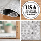 ReaLife Rugs Machine Washable Area Rug - Living Room Bedroom Bathroom Kitchen Entryway Office - Padded Low Pile Stain Resistant Premium - Boho Farmhouse Vintage - Aria - Ivory 5' x 7'