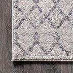 JONATHAN Y Boho Vintage Diamond Cream/Gray Oval Area Rug 4X6 ft, Moroccan Hype for Living Room, Bedroom, Kitchen, Office, Easy-Cleaning, High Traffic, Pet-Friendly, Non-Shedding (MOH101B-4OV)