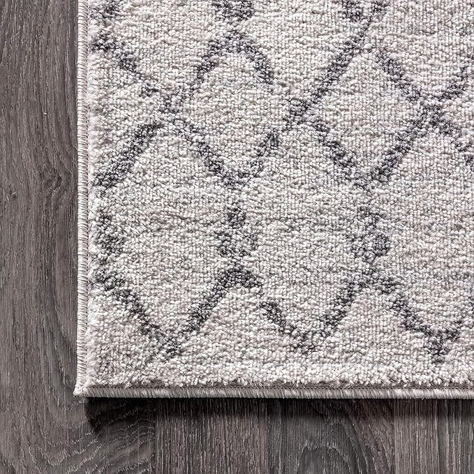 JONATHAN Y Boho Vintage Diamond Cream/Gray Runner Rug 2X10 ft, Moroccan Hype for Living Room, Bedroom, Kitchen, Office, Easy-Cleaning, High Traffic, Pet-Friendly, Non-Shedding (MOH101B-210)