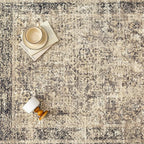 4x6 Area Rug Washable Vintage Neutral Entryway Living Room Carpet Indoor Office Non Slip Brown Entrance Distressed Low Pile Retro Accent Throw Rug for Dining Room Bathroom Bedroom Laundry