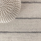 JONATHAN Y Williamsburg Minimalist Stripe Cream/Gray Indoor Area Rug, 3x5, Contemporary, Modern, Easy-Cleaning for Living Room, Bedroom, Kitchen, Pet Friendly, Non-Shedding (MOH201A-3)