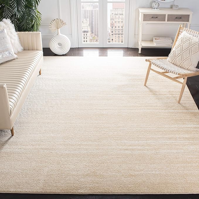 SAFAVIEH Area Rug 10x14 - Adirondack Collection - Large - Champagne & Cream, Modern Ombre Design, Non Shedding & Easy to Clean, Ideal for Living Room, Bedroom, Office, Dining Space (ADR113W)