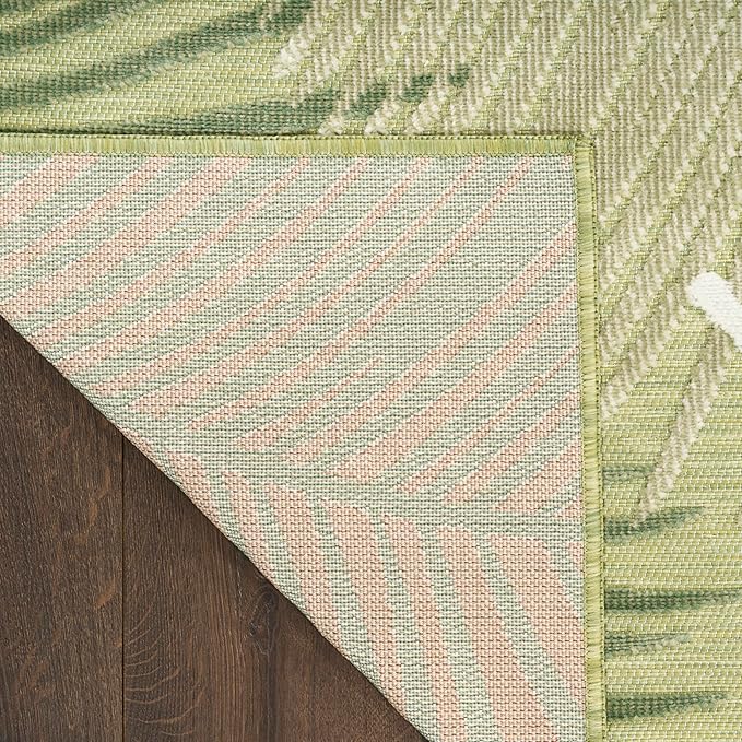 Nourison Home Suncoast Green 5'3" x 7'3" Area Rug - Easy Clean, Non Shedding, Bed Room, Living Room, Dining Room, Kitchen (5' x 7')