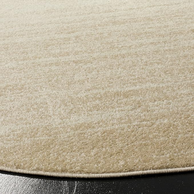 SAFAVIEH Adirondack Collection Area Rug - 8' Round, Champagne & Cream, Modern Ombre Design, Non Shedding & Easy to Clean, Ideal for Living Room, Bedroom, Office, Dining Space (ADR113W)