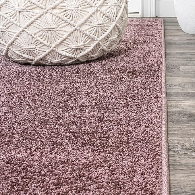 JONATHAN Y Haze Solid Low-Pile Light Purple 5x5 Square Indoor Area Rug, Coastal,Bohemian,Minimalist,Classic, Easy-Cleaning for Living Room,Bedroom,Kitchen,Pet Friendly,Non-Shedding (SEU100R-5SQ)