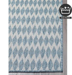 FH Home Flat Woven Outdoor Rug - Waterproof, Easy to Clean, Stain Resistant - Premium Polypropylene Yarn - Geometric - Patio, Deck, Porch, Balcony, Laundry Room - Giza - Aqua - 3ft 11in x 5ft 6in