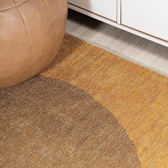 JONATHAN Y Machine Washable Indoor Area Rug 9X12 Brown/Cream/Terracotta, Demie Minimalist Graphic Circle for Living Room, Bedroom, Kitchen, Office, Easy-Cleaning, Pet-Friendly, Non-Shedding WSH114A-9