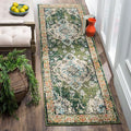 SAFAVIEH Monaco Collection Runner Rug - 2'2" x 8', Forest Green & Light Blue, Medallion Distressed Design, Non-Shedding & Easy Care, Ideal for High Traffic Areas in Living Room, Bedroom (MNC243F)