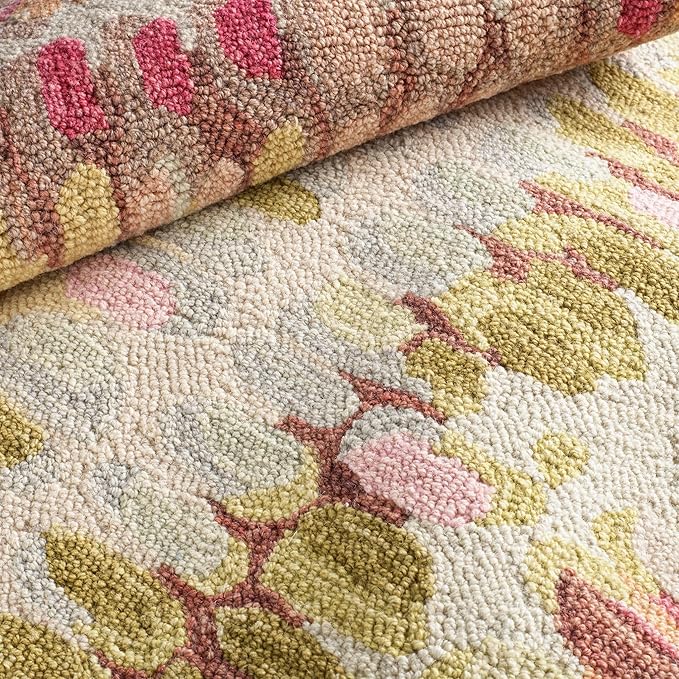 Dash and Albert Paint Chip Wool Area Rug - 2' x 3' Pastel Graphic Hand Micro Hooked Accent Rug - Durable, High Traffic Areas Hallway, Living Room, Stairs