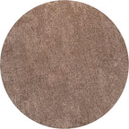 Eyely UES100J-6R Supersoft Haze Solid Low-Pile Indoor Area Rug, Coastal, Bohemian, Minimalist, Classic, Casual for Bedroom,Kitchen,Living Room,Non Shedding,Easy-Washing, Brown, 6' Round