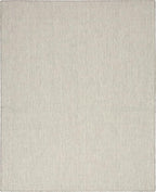 Nourison Home Courtyard Ivory Silver 8' x 10' Area Rug - Easy Clean, Non Shedding, Bed Room, Living Room, Dining Room, Kitchen (8' x 10')