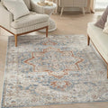 Nourison Home Astra Machine Washable Denim Multicolor 5'3" x 7' Area Rug - Easy Clean, Non Shedding, Bed Room, Living Room, Dining Room, Kitchen (5' x 7')