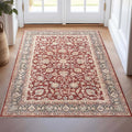 Well Woven Asha Rome Red 3'3" x 5' Area Rug - Oriental Floral Pattern, Easy Clean, Floor-Friendly Backing - for Living Room, Bedroom, and Dining Room