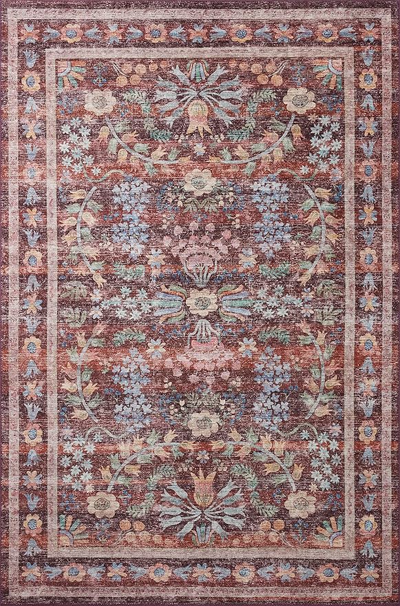 Loloi Rifle Paper Co. Maison Collection MAO-06 Red 2'-3" x 3'-9", .19" Pile Height, Accent Rug