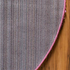 Unique Loom Solid Shag Collection Area Rug (5' 3" Round, Taffy Pink)