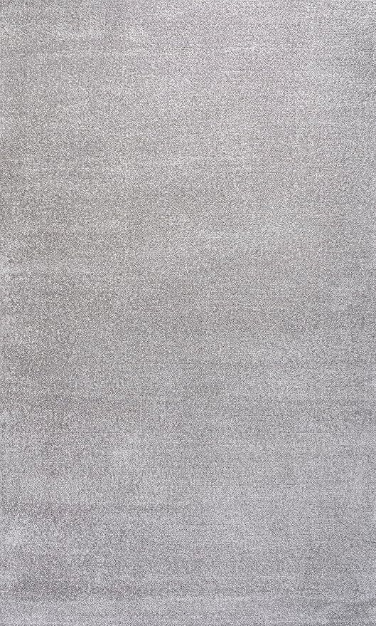 Eyely UES100K-9 Supersoft Haze Solid Low-Pile Indoor Area Rug Casual;Contemporary;Solid;Traditional, Bedroom, Kitchen, Living Room, Easy-Cleaning, Non-Shedding, 9 X 12, Light Gray
