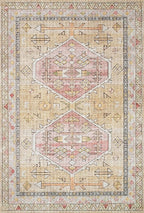 Loloi Skye Collection SKY-04 Gold/Blush 6'-0" x 6'-0" Round Area Rug