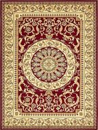 Unique Loom Versailles Collection Traditional Classic Medallion Floral Motif Area Rug (10' 0 x 13' 0 Rectangular, Burgundy/ Ivory)