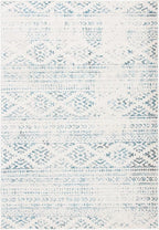 SAFAVIEH Tulum Collection Accent Rug - 2' x 5', Ivory & Turquoise, Moroccan Boho Tribal Design, Non-Shedding & Easy to Clean, Ideal for Front Door, Kitchen, Entryway, Foyer (TUL272E)
