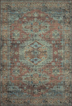 Loloi Skye Collection SKY-07 Terracotta/Sky 2'-6" x 12'-0" Runner Rug