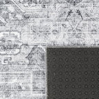 Paco Home Area Rug Modern Oriental Design in Vintage Look in Grey, Size: 6'7" x 9'2"