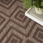 Nourison Home Versatile Brown 4' x Round Area Rug - Easy Clean, Non Shedding, Bed Room, Living Room, Dining Room, Kitchen (4' x Round)