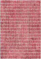 Hand-Tufted 100% Wool Area Rug – Unique Modern Geometric Grid Pattern, Soft Plush Textured Carpet for Living Room, Bedroom, Dining Room & Entryway (Brick Red, 5' Round)