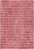 Hand-Tufted 100% Wool Area Rug – Unique Modern Geometric Grid Pattern, Soft Plush Textured Carpet for Living Room, Bedroom, Dining Room & Entryway (Brick Red, 2.6' x 8')