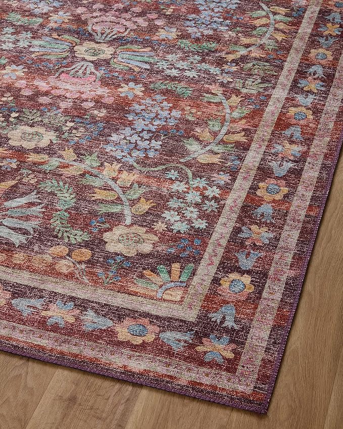 Loloi Rifle Paper Co. Maison Collection MAO-06 Red 7'-6" x 9'-6", .19" Pile Height, Area Rug