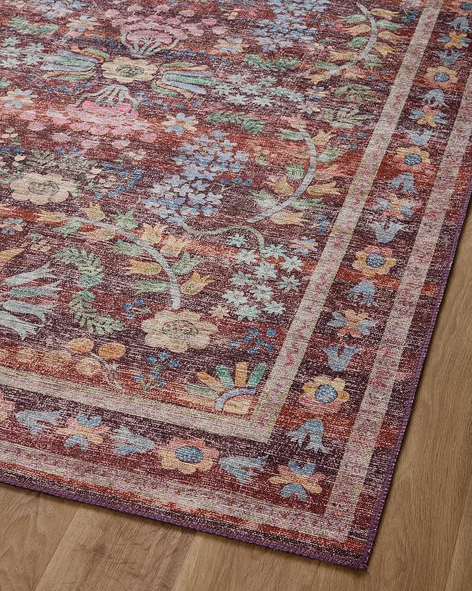 Loloi Rifle Paper Co. Maison Collection MAO-06 Red 2'-0" x 5'-0", .19" Pile Height, Accent Rug