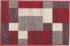 Modern Boxes Design Non-Slip (Non-Skid) Area Rug 20" X 30" Red