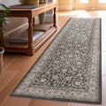 Well Woven Asha Rome Black 2'3" x 7'3" Runner Rug - Oriental Floral Pattern, Easy Clean, Floor-Friendly Backing - for Hallway, Entryway, and Kitchen