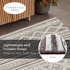 RUGSURE Washable Area Rugs 9' x 12' - 1/6 Thick - Moroccan-Inspired -Stain & Water Resistant Non-Slip - Resistant Rug for Living Room, Bedroom, Nursery, Pet & Child Friendly (Brown)