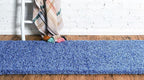 Unique Loom Solid Shag Collection Area Rug (2' 2" x 6' 7" Runner, Periwinkle Blue)