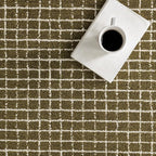 Rugs USA 2'6" x 8' Melrose Checked Wool Indoor Runner Rug, Contemporary Farmhouse Moss/Ivory for Living Room, Bedroom, Office, Entryway, Hallway