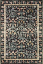 Loloi Rifle Paper Co. Eden Collection EDE-02 Mughal Garden Black 3'-6" x 5'-6" Accent Rug feat. CloudPile™
