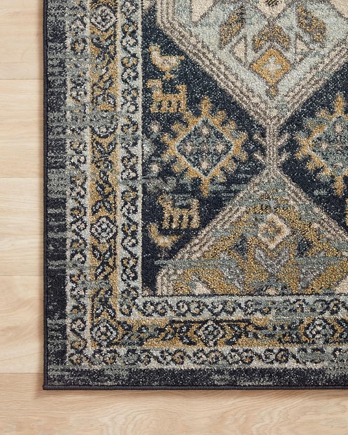 Loloi Jocelyn Collection JOC-02 Navy/Blue 6'-7" x 9'-7" .38" Thick Area Rug