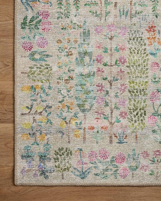 Loloi Rifle Paper Co. Maison Collection MAO-07 Khaki 2'-6" x 12'-0", .19" Pile Height, Runner Rug