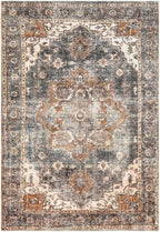Keen Home Design 8x10 Rug - Machine Washable Area Rug with Non-Slip Backing, Ideal for Living Room, Dining Room, Bedroom - Vintage, Easy Clean, Durable, Low Pile Rug - (8' x 10')