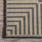 Nuloom Asha Dark Grey/Ivory, 8' x 10', Casual, Striped Border, Soft and Cozy, High Traffic, Stain Resistant, Easy Clean, Durable Area Rug for Indoor/Outdoor Patio, Deck, Porch, Garden, Courtyard