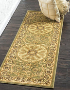 Unique Loom Versailles Collection Traditional Classic Medallion Floral Motif Area Rug (2' 2 x 6' 0 Runner, Green/ Ivory)